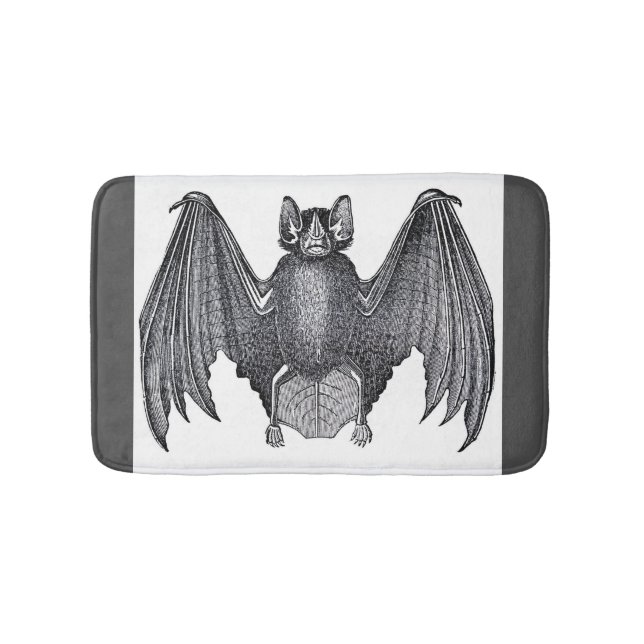 Wirklich gruselige Vintage Retro Bat Spooky Wings Badematte (Vorderseite)