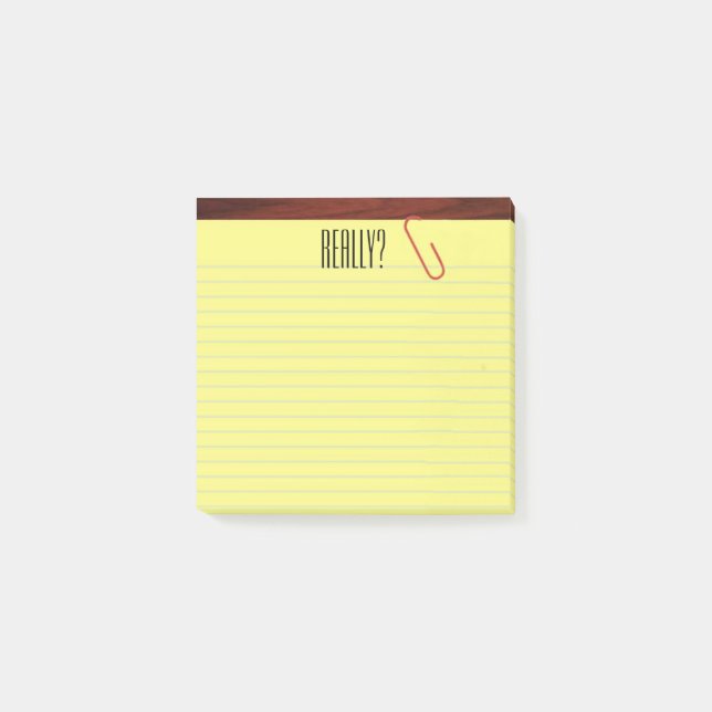 "Wirklich?" Kanzleibogenblock auf lustigem Post-it Klebezettel (Vorderseite)