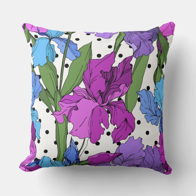 Wirklich niedlich und fröhlich blumenreich lila, g kissen (Vorderseite)