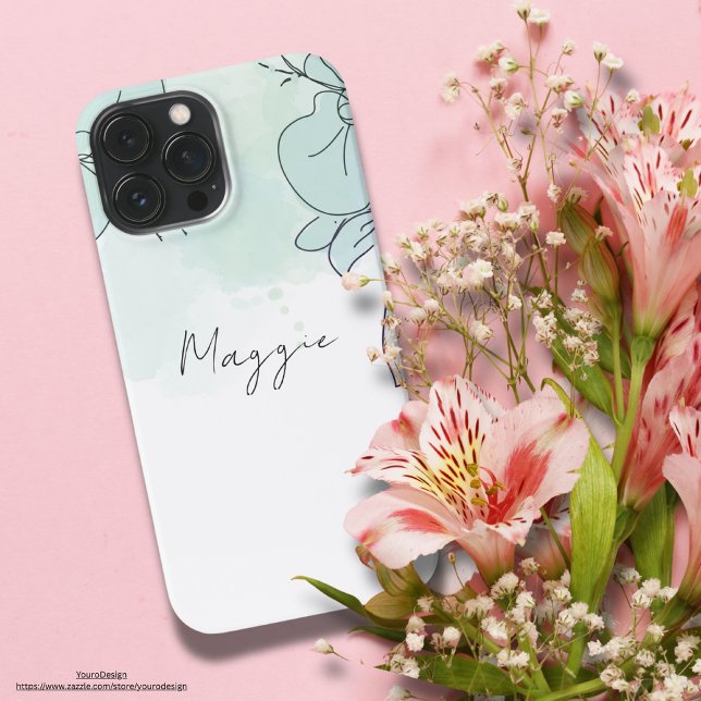 Wirklich niedlich und minimaler gürtelblauer Monog iPhone Hülle (Von Creator hochgeladen)