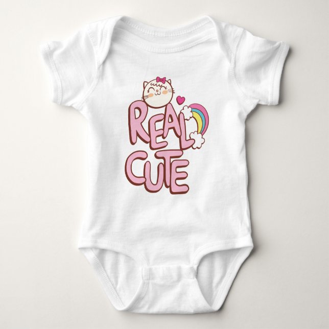 Wirklich niedliche Katze Baby Strampler (Vorderseite)