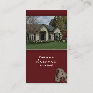 Wirkliche Anwesen-Haus-Geschäfts-Karte Burgunder Visitenkarte