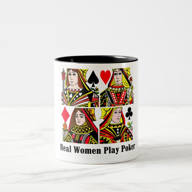 Wirkliche Frauen-Spiel-Poker Zweifarbige Tasse (Mittel)