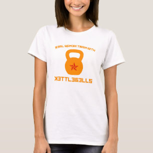 Wirkliche Frauen-Zug mit Kettlebells T-Shirt