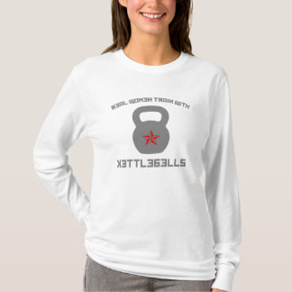 Wirkliche Frauen-Zug mit Kettlebells T-Shirt