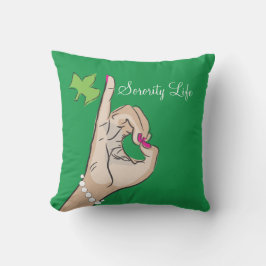 Wirkliche hübsche Mädchen rosa und grünes Kissen Für Draußen