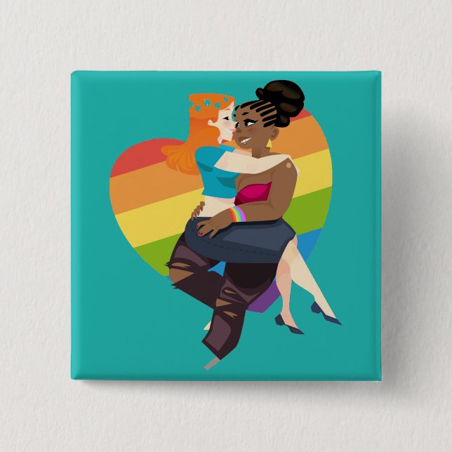 Wirkliche Liebe-lesbisches Stolz-Button Button (Vorderseite)