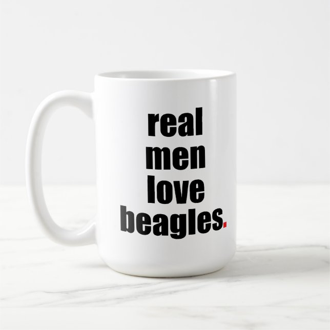 Wirkliche Mann-Liebe-Beagle-Tasse Tasse (Links)