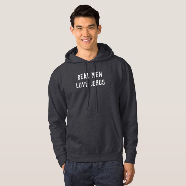 Wirkliche Mann-Liebe Jesus Hoodie (Vorne ganz)