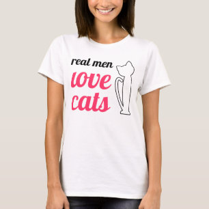 Wirkliche Mann-Liebe-Katzen T-Shirt