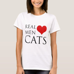 Wirkliche Mann-Liebe-Katzen T-Shirt