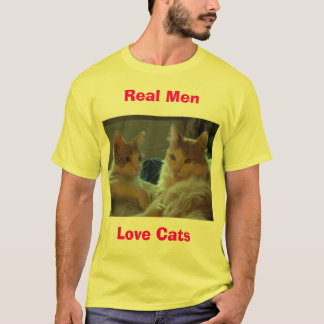 Wirkliche Mann-Liebe-Katzen T-Shirt
