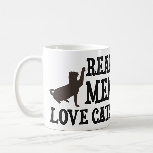Wirkliche Mann-Liebe-Katzen Tasse (Links)