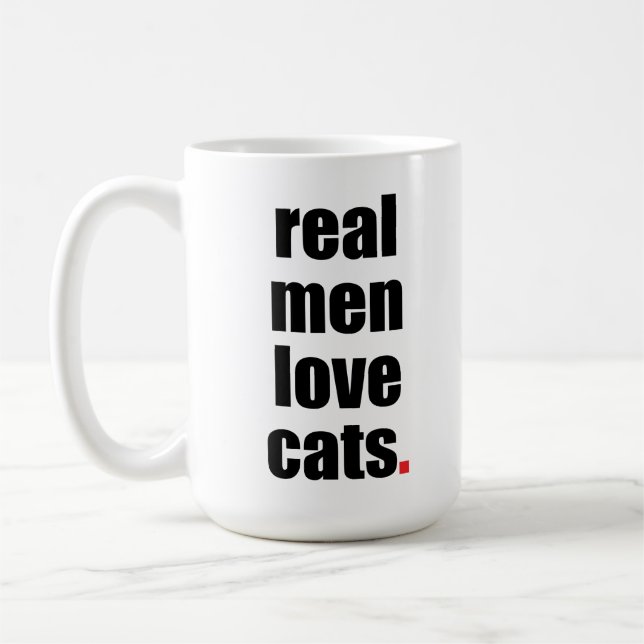 Wirkliche Mann-Liebe-Katzen-Tasse Kaffeetasse (Links)
