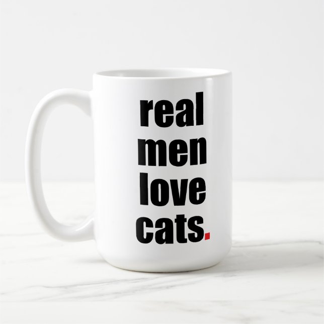 Wirkliche Mann-Liebe-Katzen-Tasse Tasse (Links)