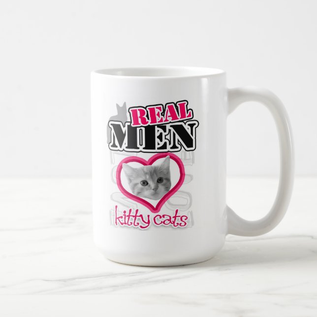 Wirkliche Mann-Liebe Kittykatzen - ROSA Tasse (Rechts)