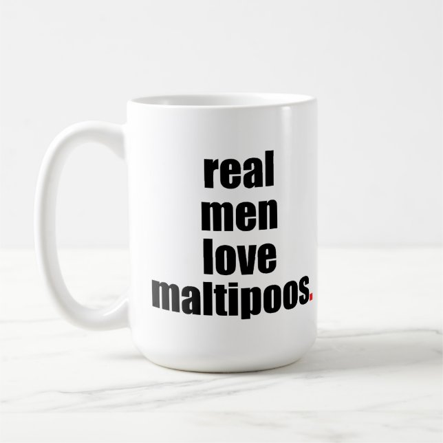 Wirkliche Mann-Liebe Maltipoos Tasse (Links)