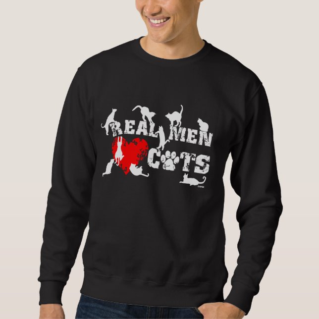 Wirkliche Mann-Liebekatzen, Katzen haben 9 Leben Sweatshirt (Vorderseite)