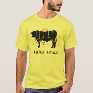 Wirkliche Männer essen Fleisch! Lustiges T-Shirt