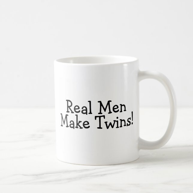 Wirkliche Männer machen Zwillinge (Schwarzes) Tasse (Rechts)