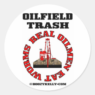 Wirkliche Ölindustrielle essen Würmer, den Runder Aufkleber