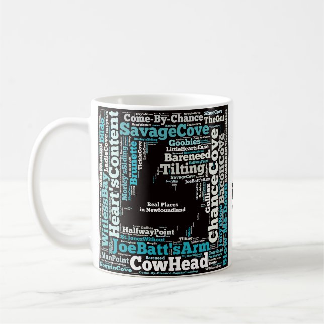 Wirkliche Plätze in Neufundland-Tasse Kaffeetasse (Links)