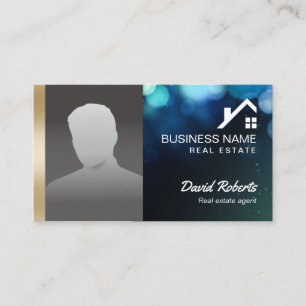 Wirklicher Anwesen-Agent mit Foto modernen Bokeh Visitenkarte