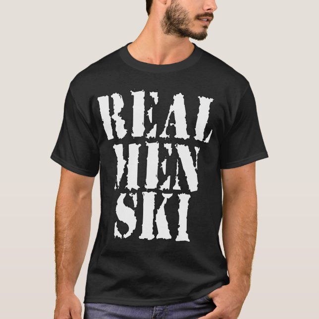 Wirklicher Mann-Ski T-Shirt (Vorderseite)