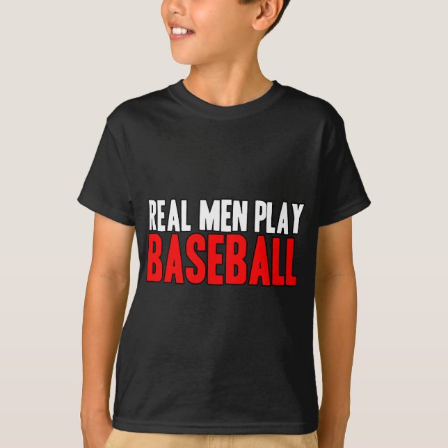 Wirklicher Mann-Spiel-Baseball T-Shirt (Vorderseite)