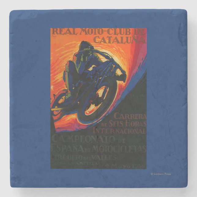 Wirklicher Moto Verein Vintages PosterEurope Steinuntersetzer (Vorderseite)