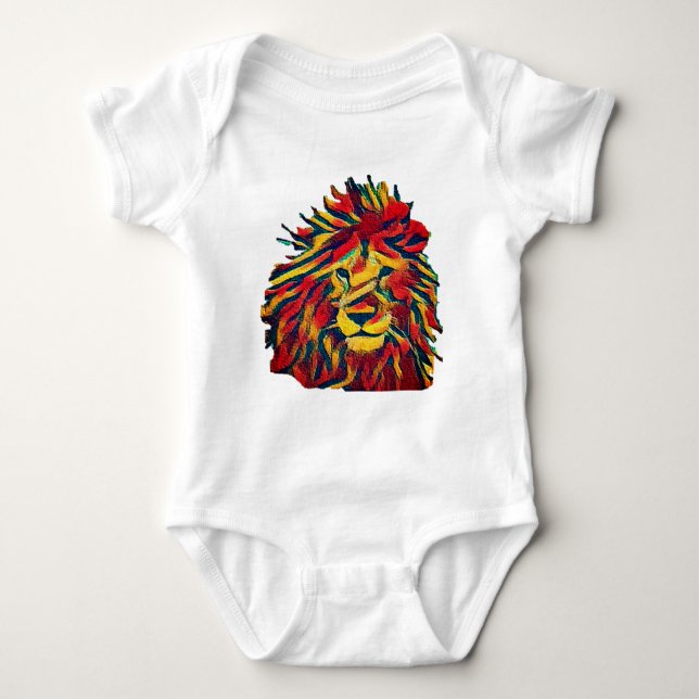 Wirklicher Rasta Löwe Baby Strampler (Vorderseite)