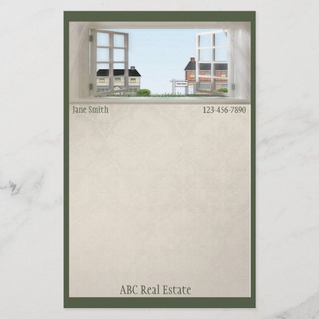 Wirkliches Anwesen-Briefpapier Briefpapier (Vorderseite)