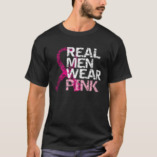 Wirkliches Herrenbekleidung-Rosa - Brustkrebs T-Shirt