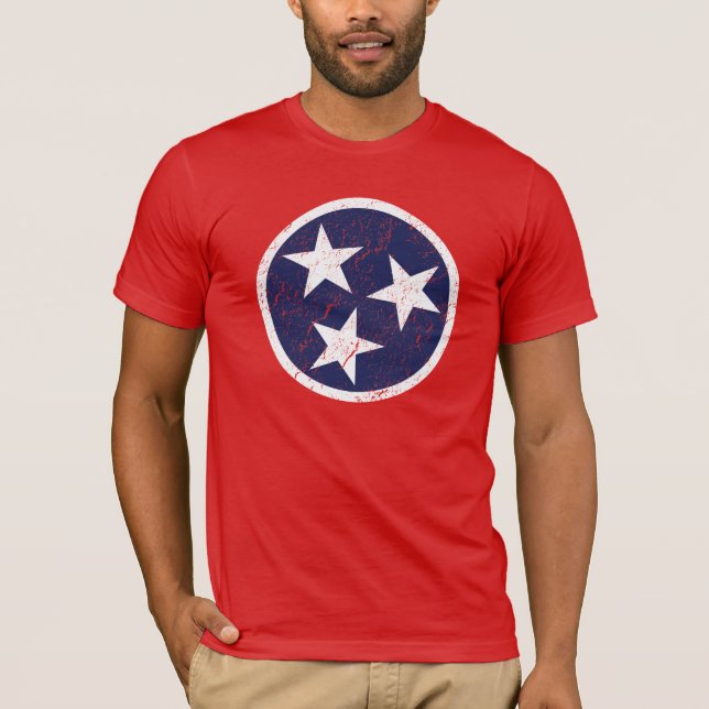 Wirkliches Lebens-Tennessee-Staats-FlaggeGrunge T-Shirt (Vorderseite)