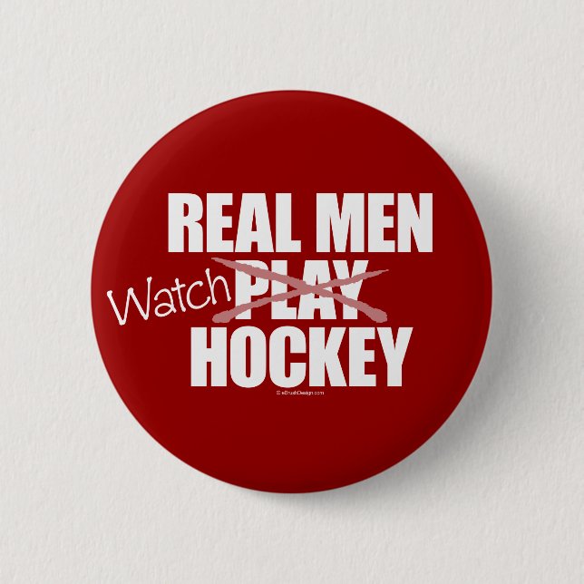 Wirkliches Mann-Uhr-Hockey Button (Vorderseite)