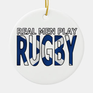 Wirkliches Mannspiel Rugby Schottland Keramik Ornament
