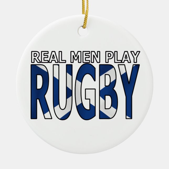 Wirkliches Mannspiel Rugby Schottland Keramik Ornament (Vorne)