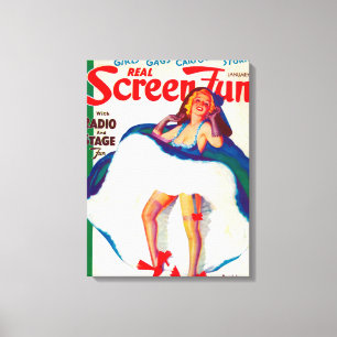 Wirkliches Schirm-Spaß-Titelseite Leinwanddruck