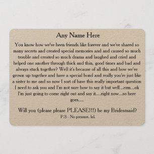 Wirst du bitte meine Brautjungfrau sein? Benutzerd Einladung