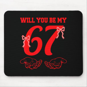 Wirst du mein 67 lustiger Six Seven Hands Meme Val Mousepad