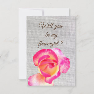 Wirst du mein Blumenmädchen rosa Einladungskarte Einladung