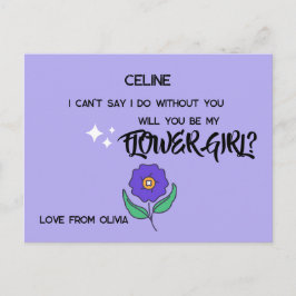 Wirst du mein Blumenmädchen sein? Bearbeitbarer Te Einladungspostkarte