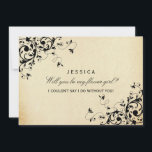 Wirst du mein Blumenmädchen sein? Eleganter Vintag Einladung<br><div class="desc">Wirst du mein Blumenmädchen sein? Elegante Vintage Swirl Cards. ÜBERPRÜFEN SIE DIE ENTSPRECHENDEN ELEMENTE FÜR DIESE ERHEBUNG</div>