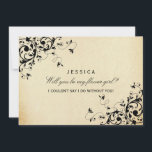 Wirst du mein Blumenmädchen sein? Eleganter Vintag Einladung<br><div class="desc">Wirst du mein Blumenmädchen sein? Elegante Vintage Swirl Cards. ÜBERPRÜFEN SIE DIE ENTSPRECHENDEN ELEMENTE FÜR DIESE ERHEBUNG</div>