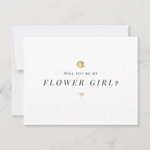 Wirst du mein Blumenmädchen sein, florale Minimali Einladung