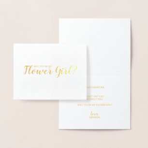 Wirst du mein Blumenmädchen sein? Modern Script Go Folienkarte