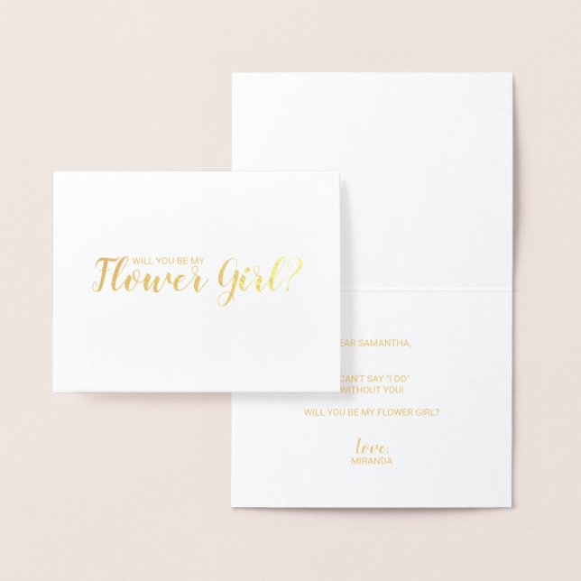 Wirst du mein Blumenmädchen sein? Modern Script Go Folienkarte (Anzeige)