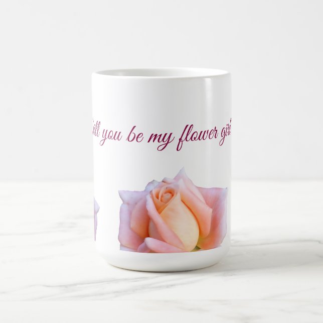 Wirst du mein Blumenmädchen sein, Pink Roses? Kaffeetasse (Mittel)