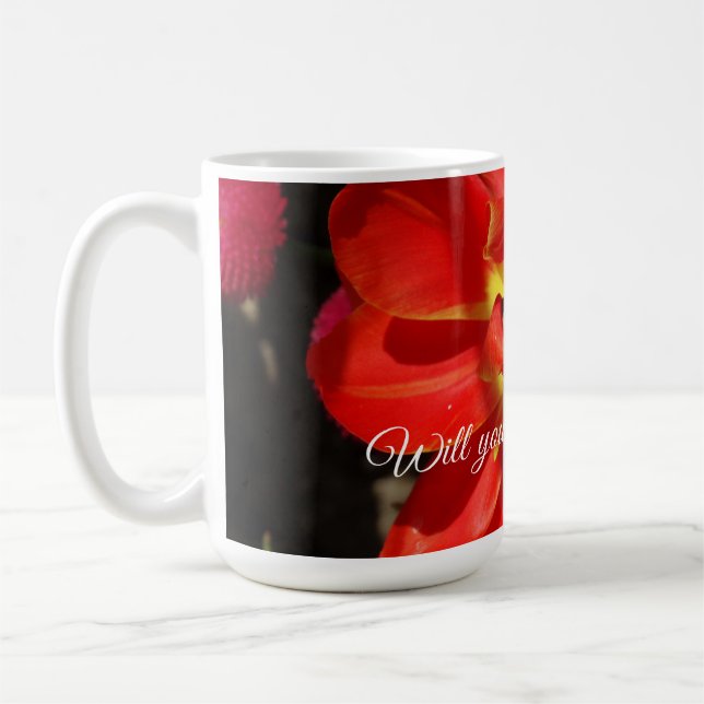 Wirst du mein Blumenmädchen sein, Red Tulip Blosso Kaffeetasse (Links)
