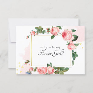 Wirst du mein Blumenmädchen sein, rosafarbene Rose